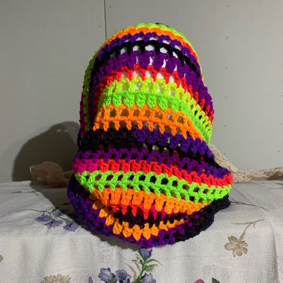 Handmade Rainbow Bright Cowl Infinity Scarf - Picture 2 of 6